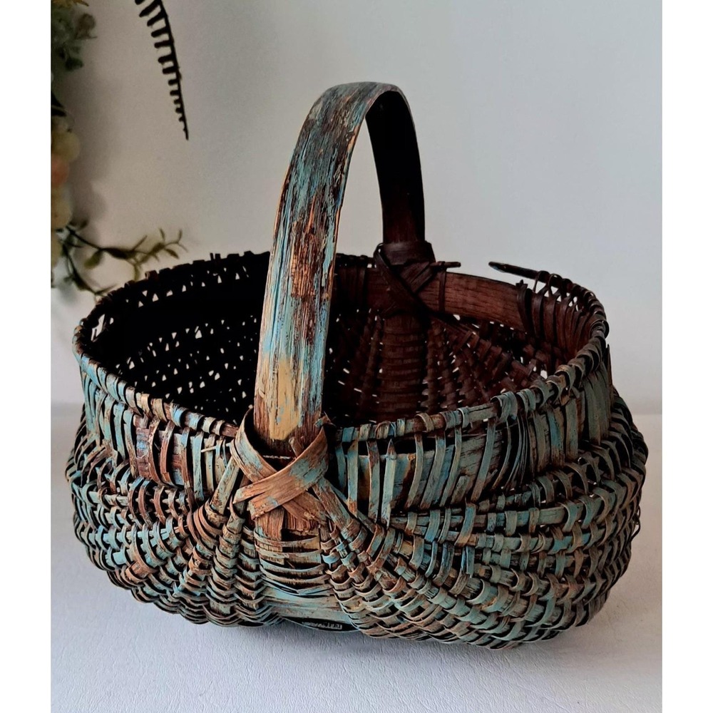 Appalachian Painted Split Oak Buttocks Basket